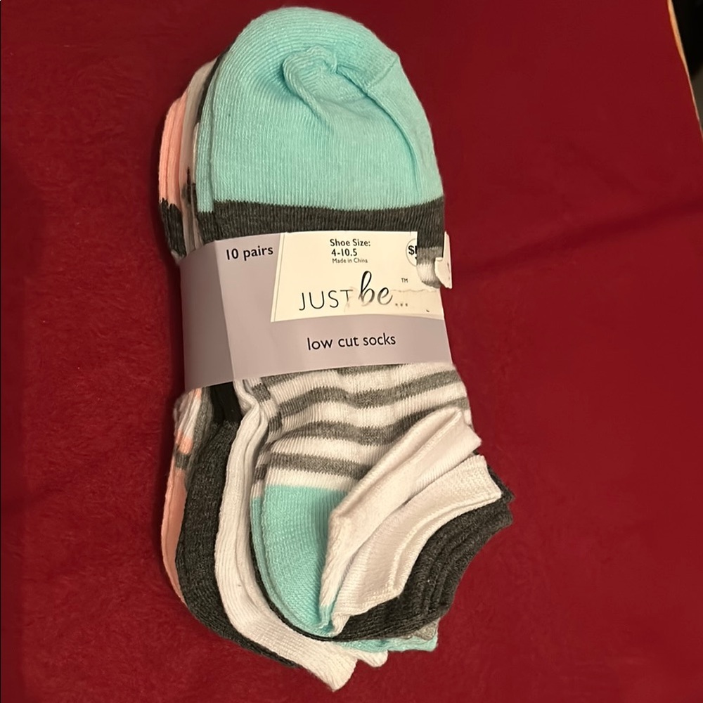 Just Be Blue and Gray Ankle Socks Sporty Hosiery